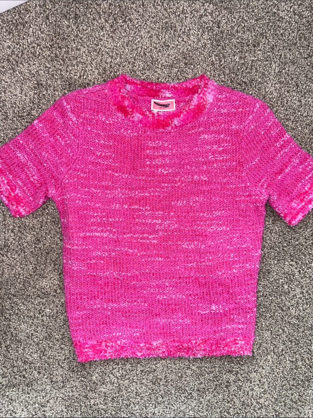kate spade Bright Pink Short-Sleeve Knit Sweater